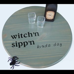1” thick by 15” round witchy wood tray